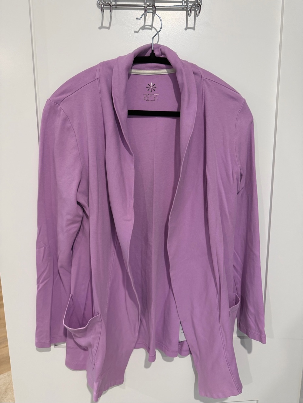 Isaac Mizrahi Lavender Open-Front Cardigan